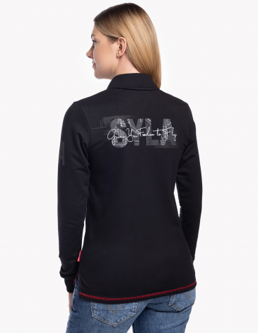 Polo Z Długim Rękawem Dla Kobiet Syla. Kolor czarny. .