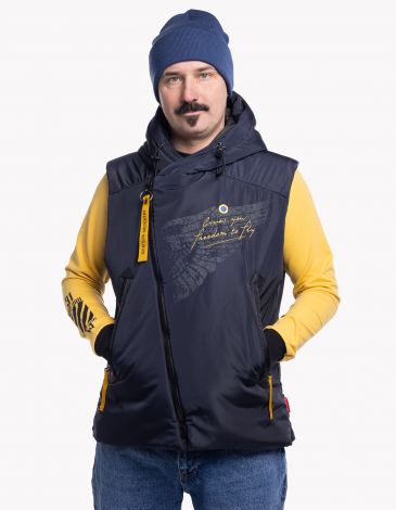 Чоловіча Безрукавка Proudly Made In Ukraine. Колір темно-синій. .