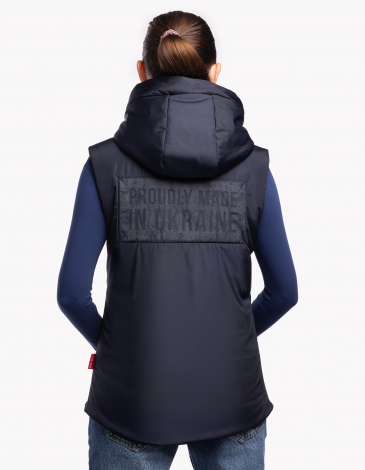 Жіноча Безрукавка Proudly Made In Ukraine. Колір темно-синій. .