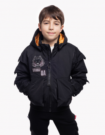 Children's Bomber Jacket Dragon. Color black. .