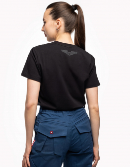 Women's T-Shirt Forest Shadow. Color black. .