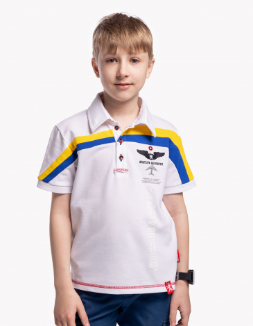 Kids Polo Shirt Mriya. Color white. .