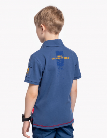 Kids Polo Shirt The Light Side. Color denim. .
