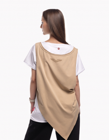 Women's T-Shirt Bird. Color sand. .