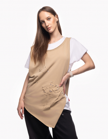 Women's T-Shirt Bird. Color sand. .