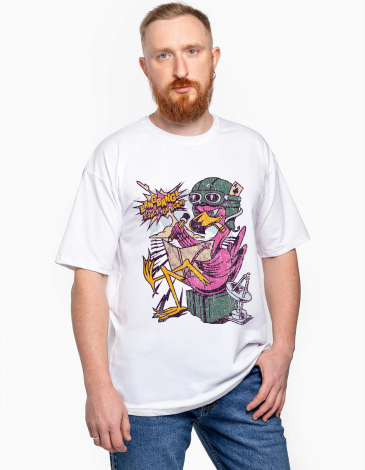 Men's T-Shirt Flamingo Pink. Color white. .