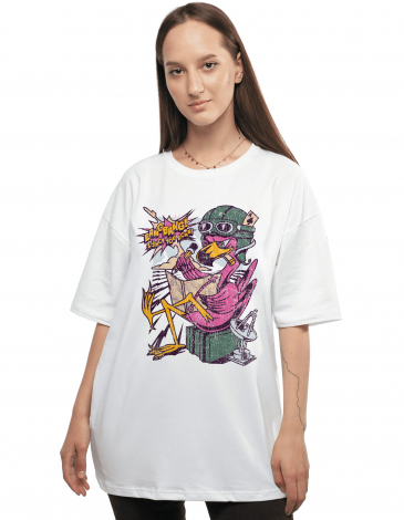 Podkoszulka Damska Flamingo Pink. Kolor biały. .