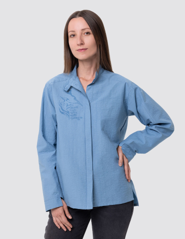 Women's Shirt River. Color sky blue. .