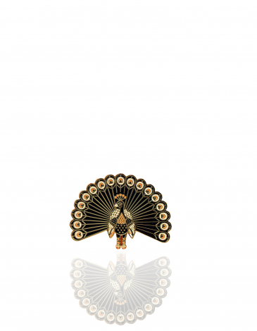 Pin Peacock. Color sand. .