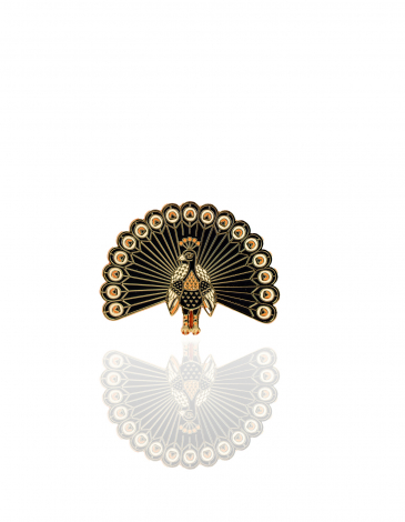 Pin Peacock. Color sand. .