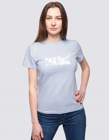 Жіноча Футболка Ukraine. Колір світло-блакитний. .