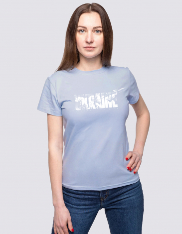 Жіноча Футболка Ukraine. Колір світло-блакитний. .