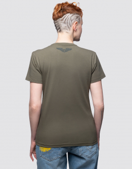 Women's T-Shirt Fight Like Ukrainians 2.0. Color khaki. .